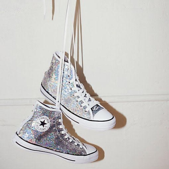 silver sequin converse womens